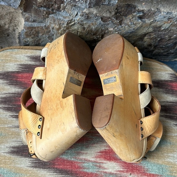 RAG & BONE $395 Addington SANDALS Leather Wooden Platform HEELS Brown Sz 8 US - Picture 6 of 8